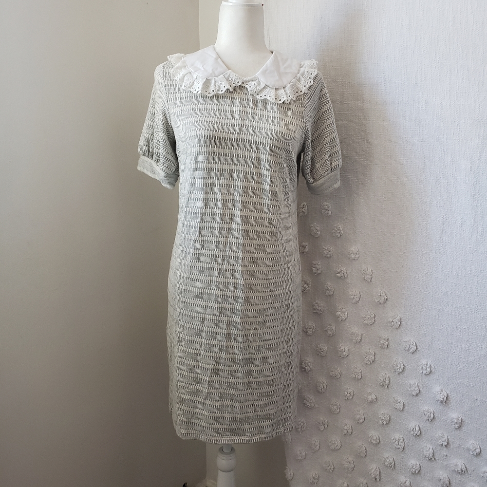 Ginger G Grey & White Striped Dress